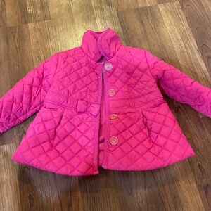 Little Me child size 18 month girl coat with buttons, hot pink